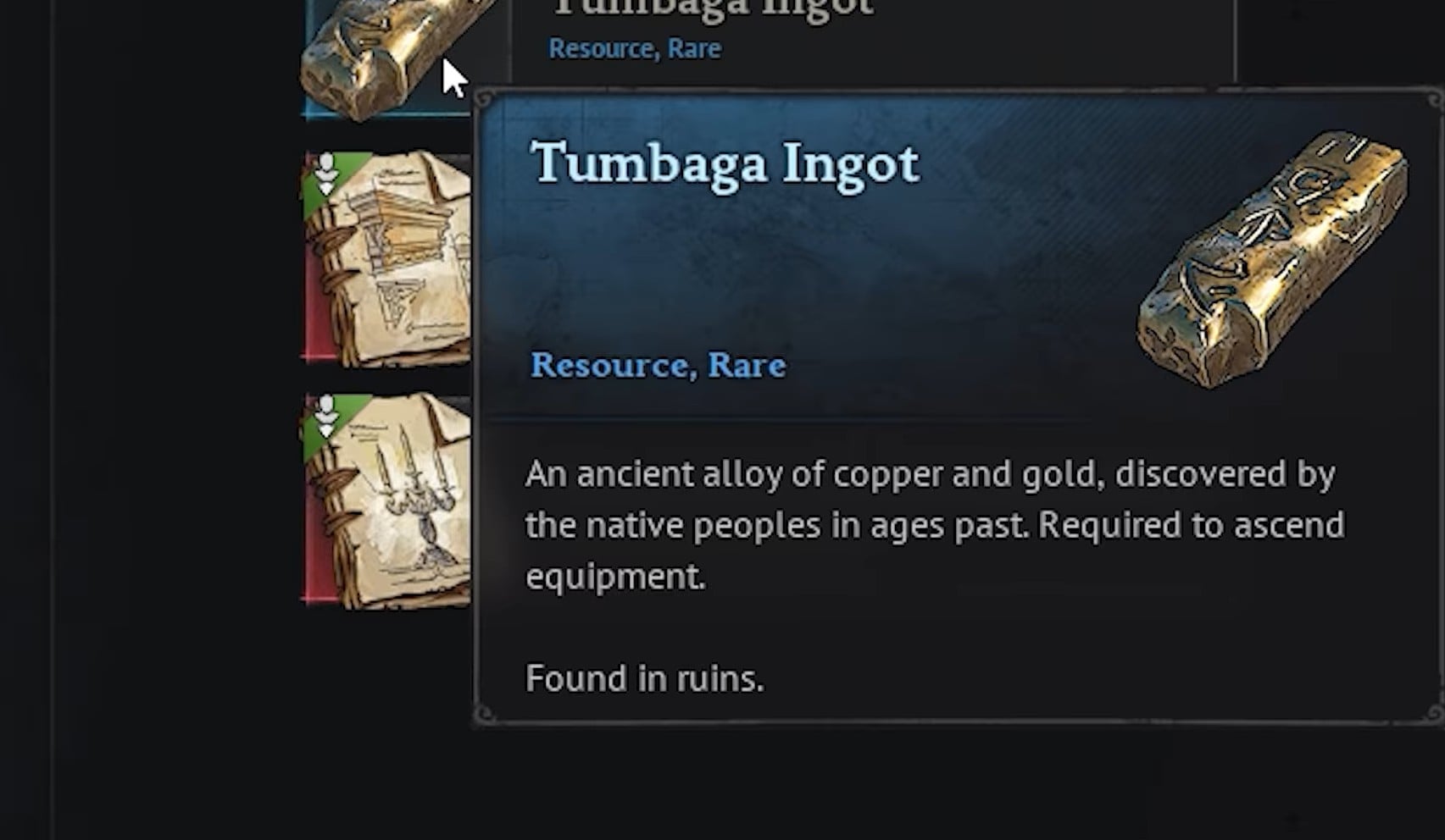windrose how to farm tumbaga ingot