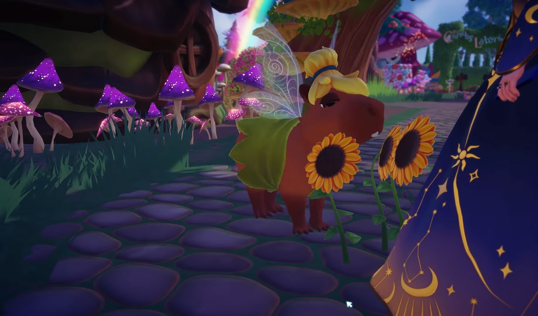 disney dreamlight valley what to feed tinker bell capybara