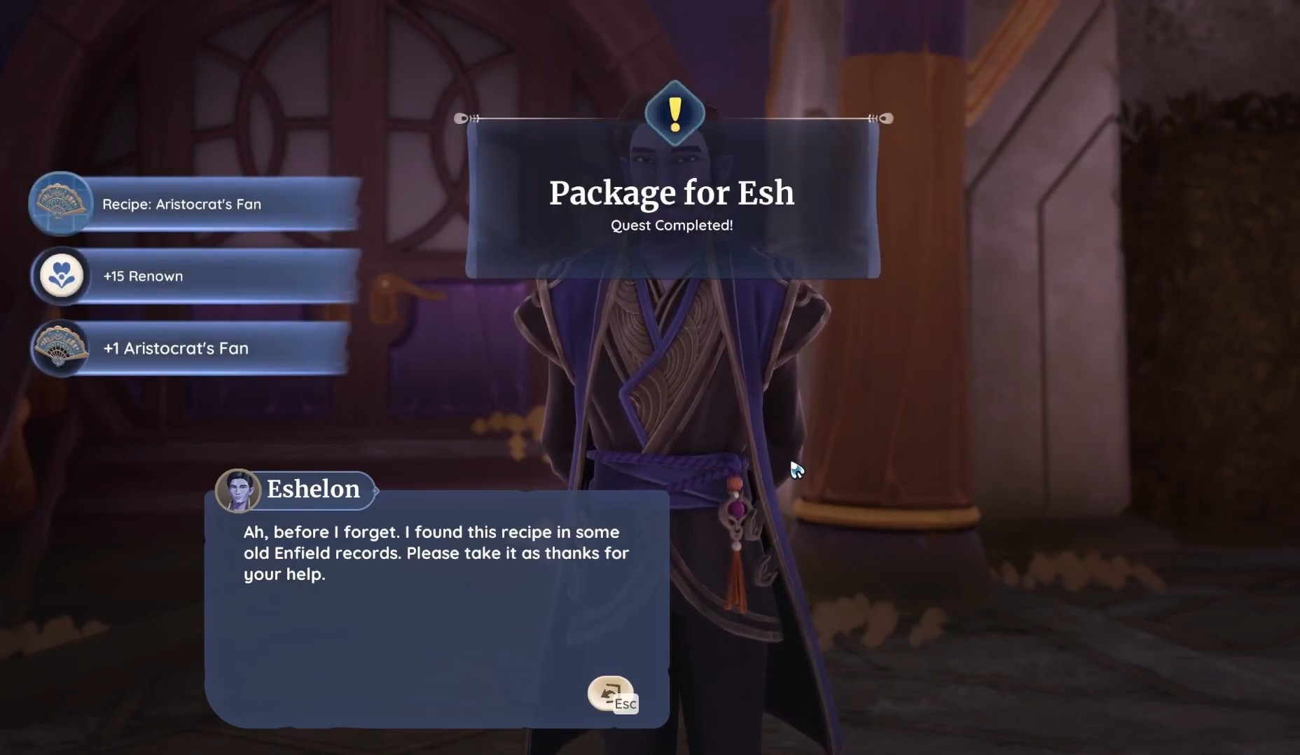 palia package for esh quest guide
