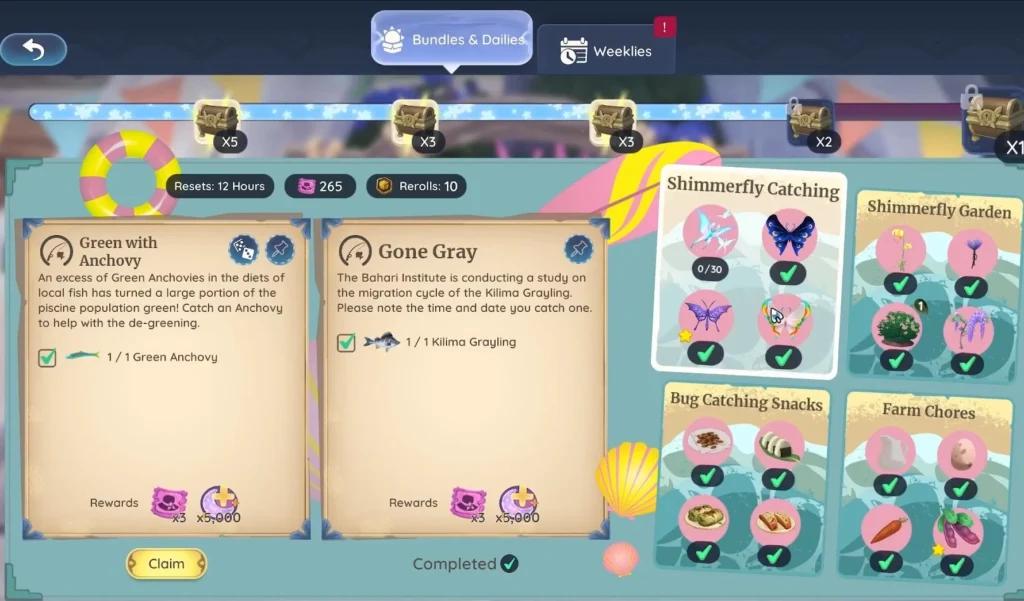 All scouting for shimmerflies bundles at the bulletin board
