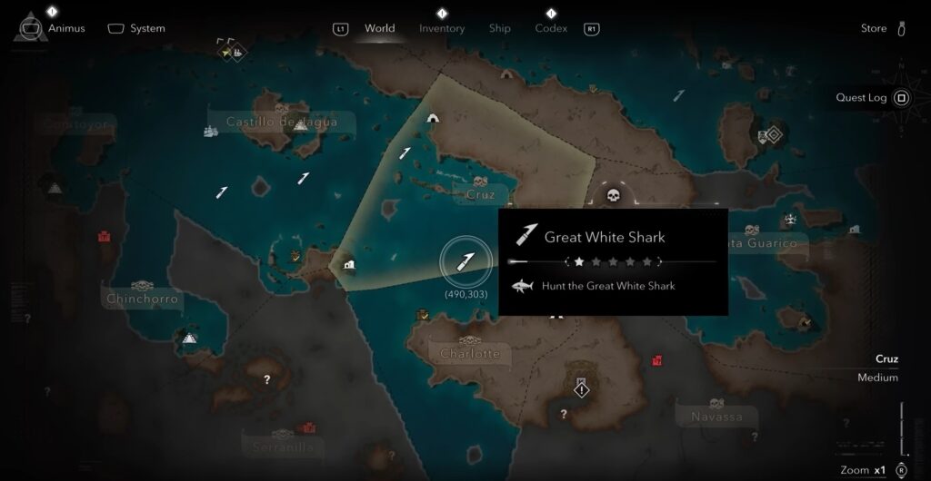 Great White Shark Location in AC Black Flag Resynced