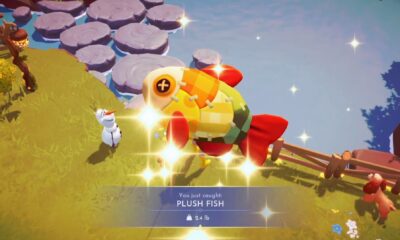 Fish out Plush Fish from gold ripples in Disney Dreamlight Valley