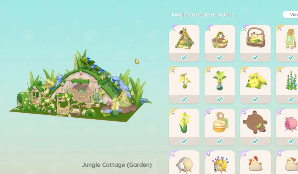 Jungle cottage garden card pool items