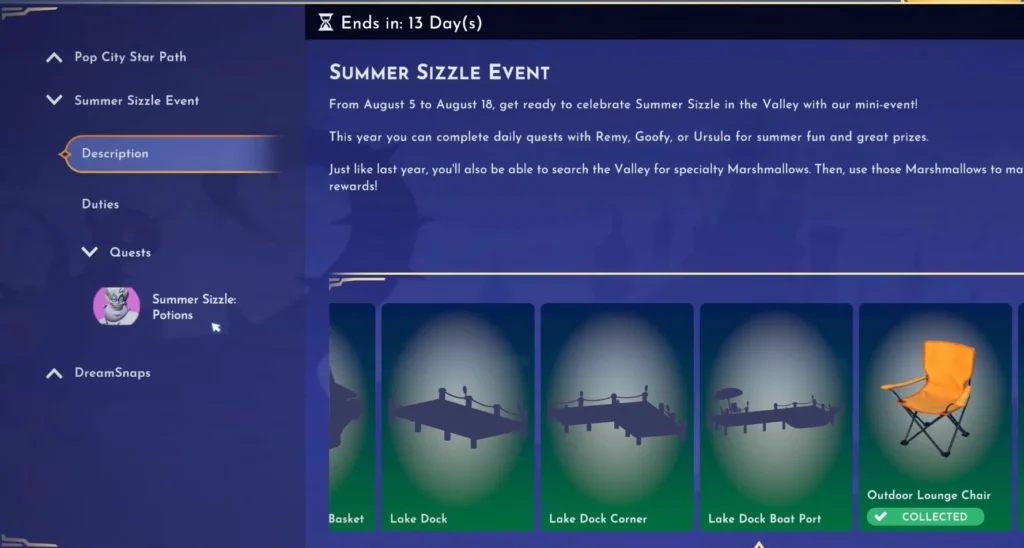 all summer sizzle event quests