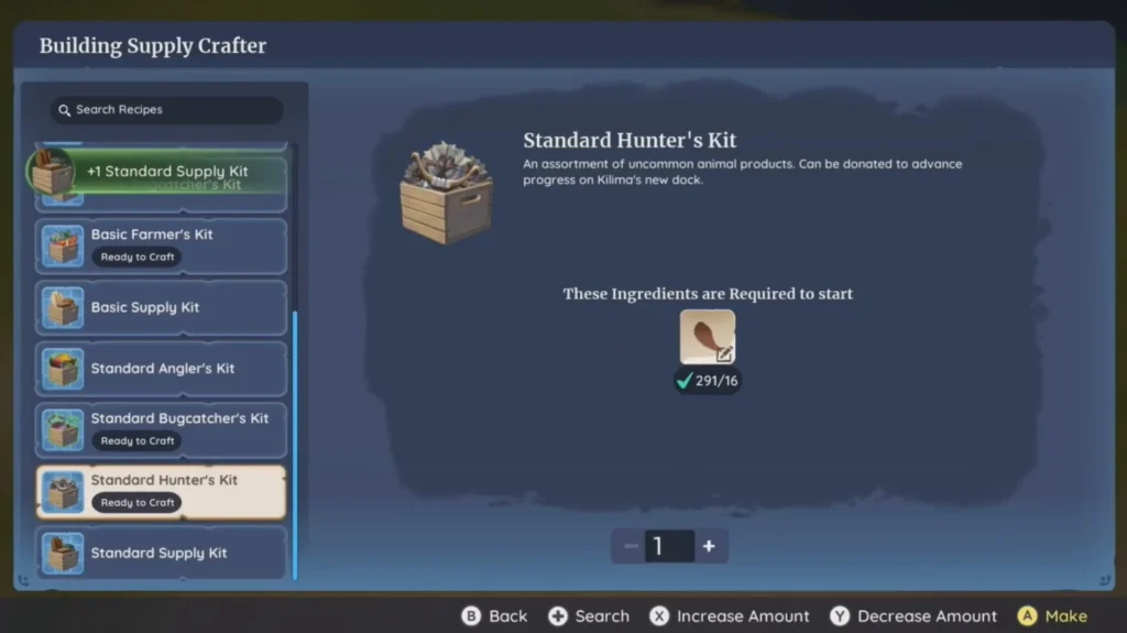 craft the supply boxes at the worktable