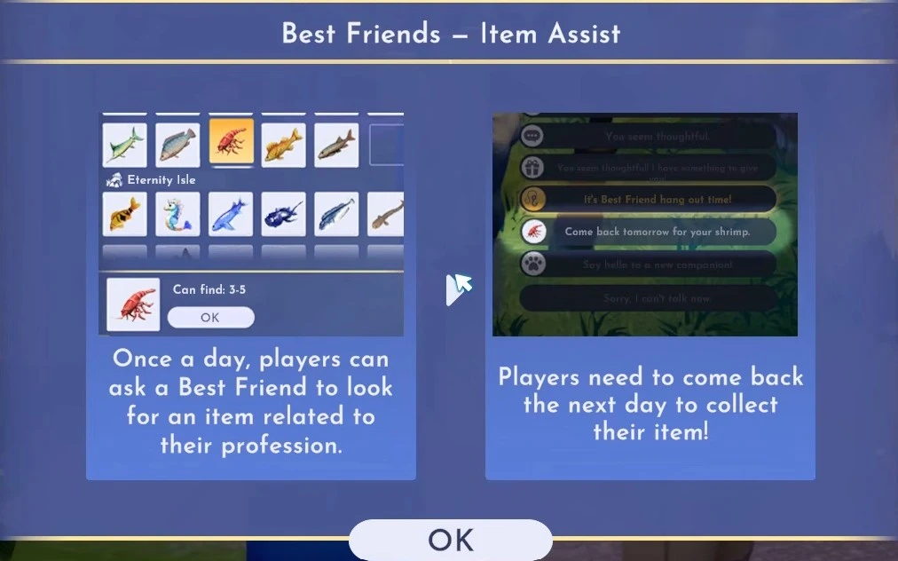 ask a level 7 or higher villager to collect an item for you