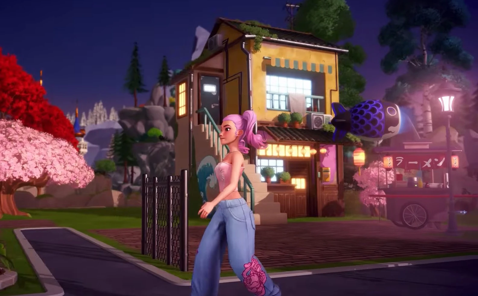 disney dreamlight valley how to get neon koi lantern and take a photo
