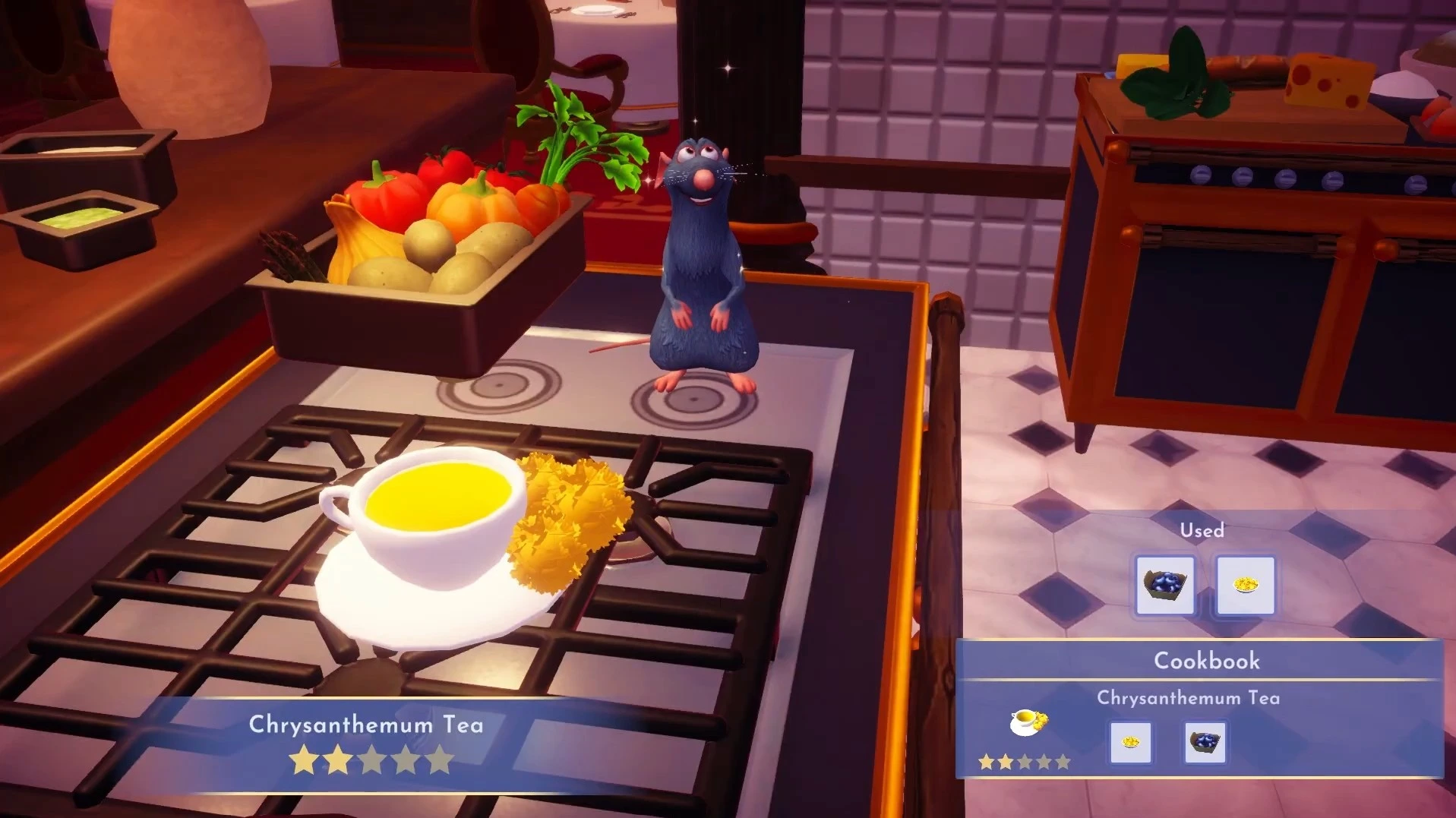disney dreamlight valley how to make chrysanthemum tea