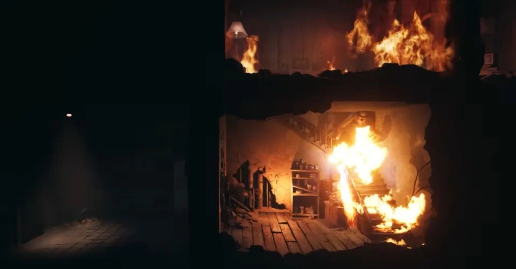 escape the flamethrower enemy