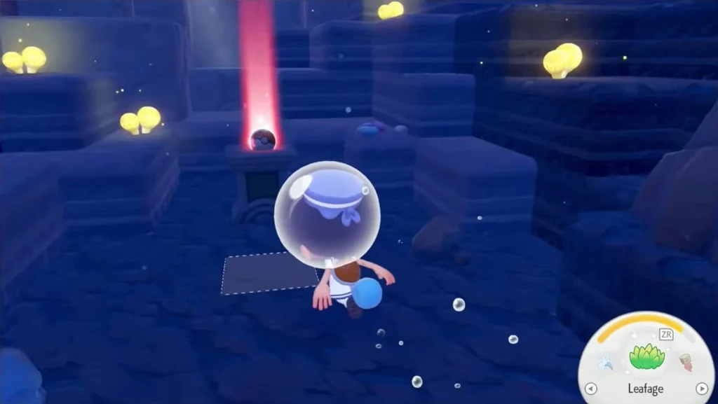 get the treasure chest from the pool of water
