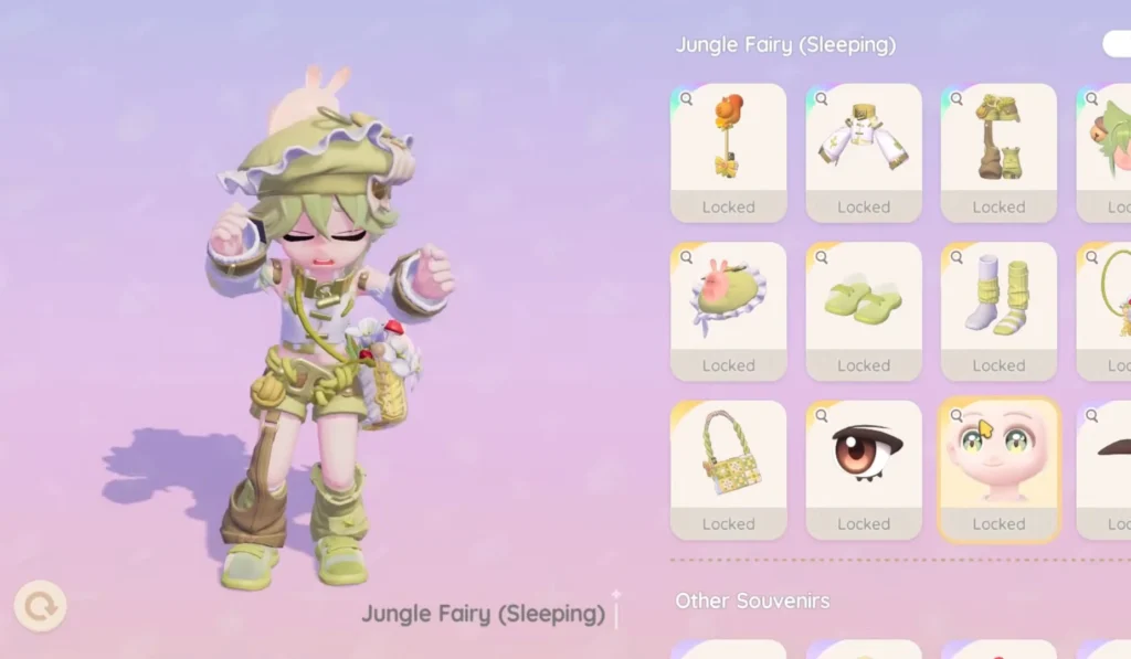 jungle fairy sleeping card pool items