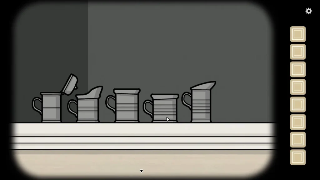place the tin cups in the order of stripes