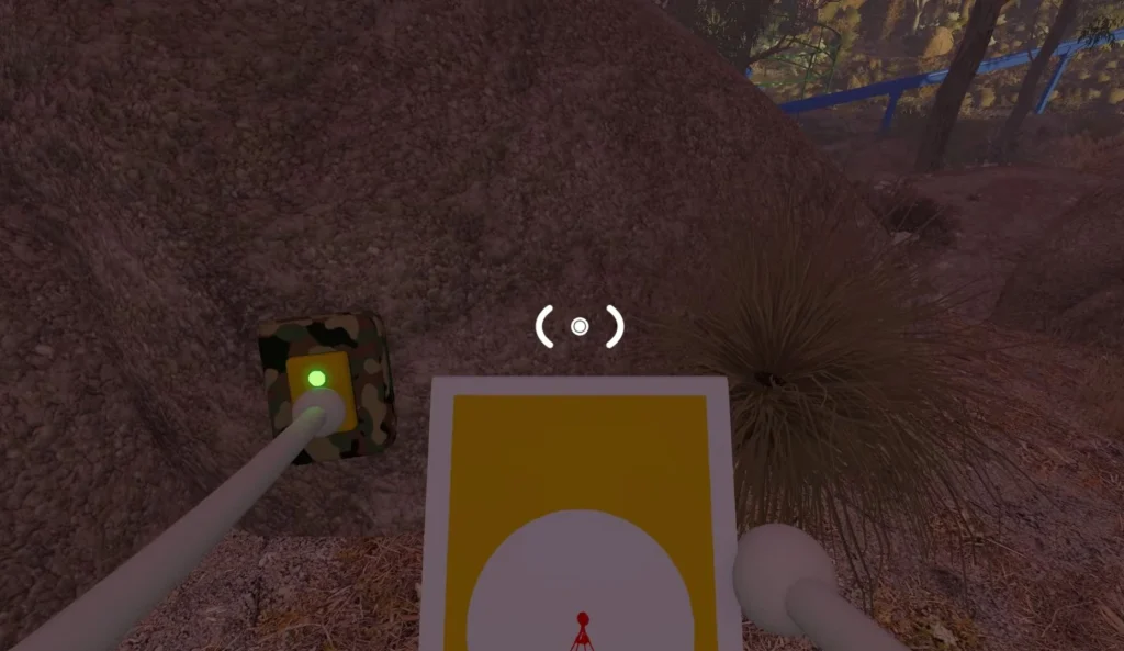 press the button behind the rock at the coordinates