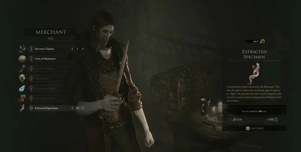 sell the extracted specimens to merrick