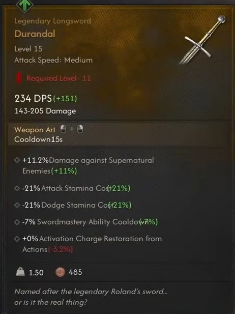 Durandal legendary sword