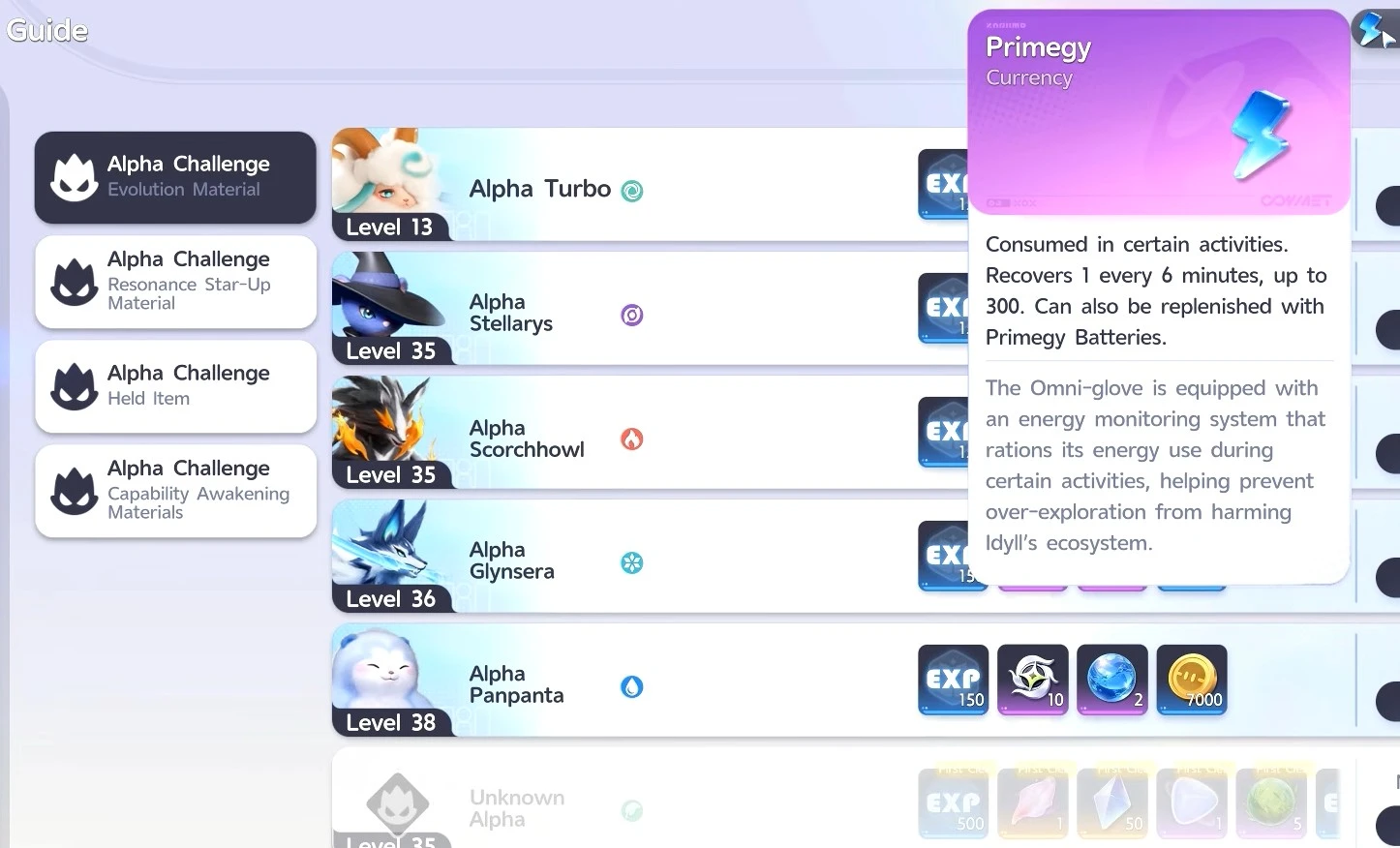 Aniimo - how to restore primegy