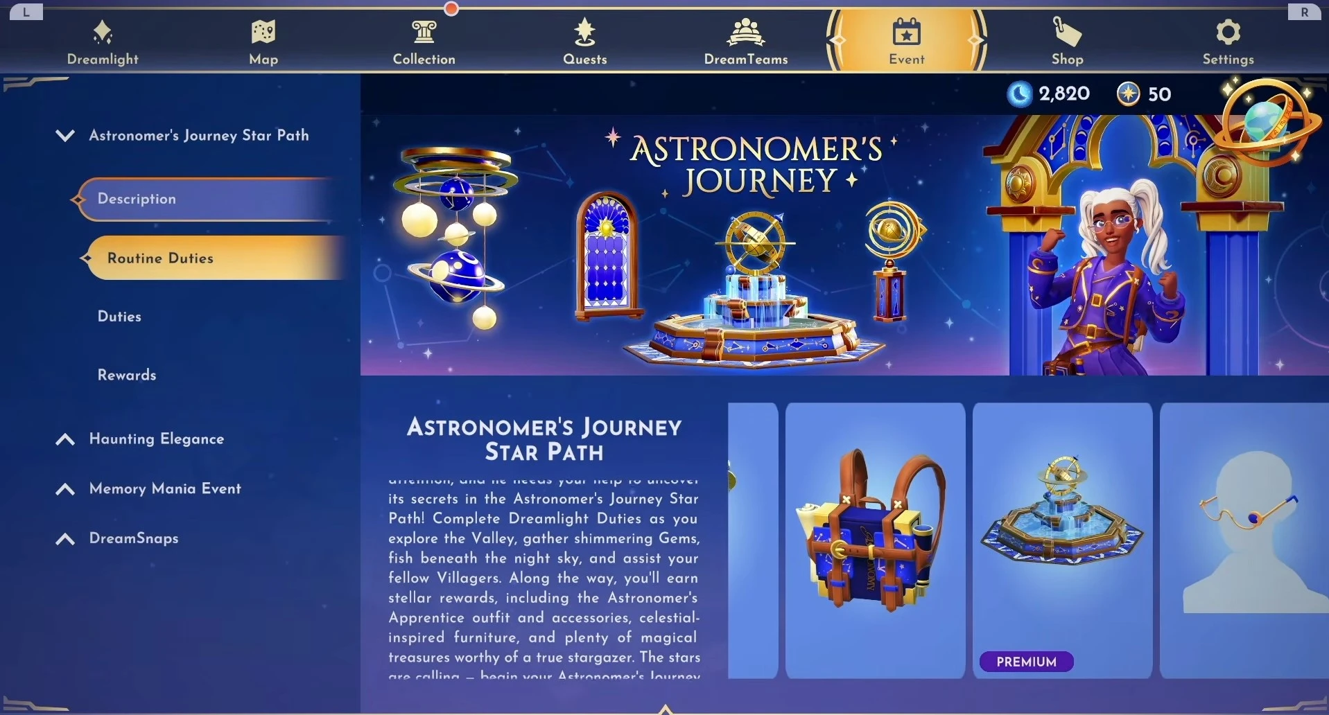 disney dreamlight valley all astronomers journey star path duties