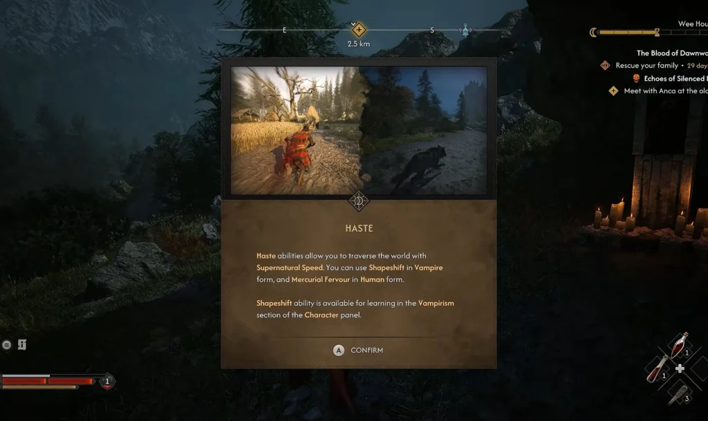 how to get haste and shapeshift in the blood of dawnwalker