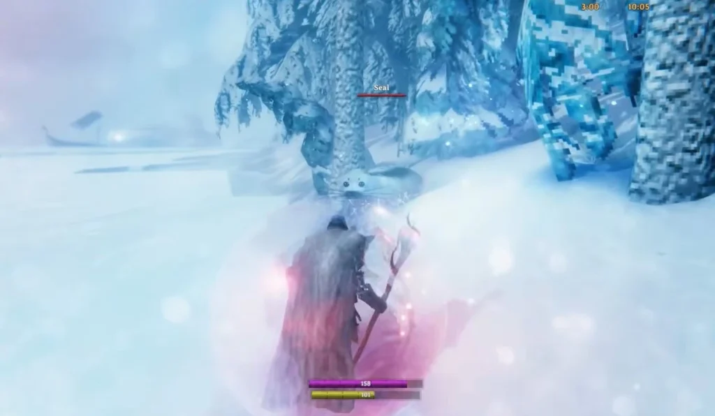 defeat the seal creatures to get seal pelts