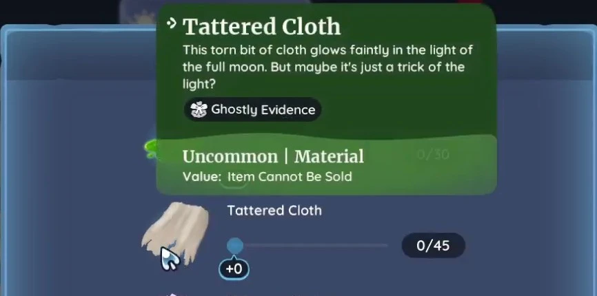hunt new Ghastly Jaakcats to get Tattered Cloth
