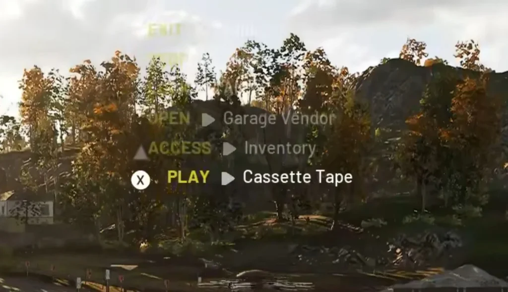 select the play cassette option in the vehicle