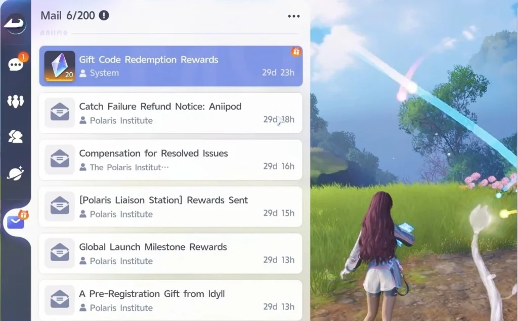 redeem the rewards of the code from the mail