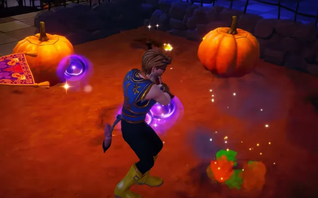smash the pumpkins using your pickaxe tool