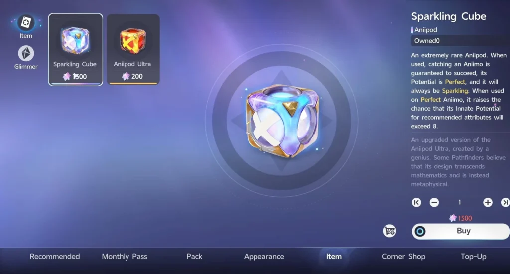 purchase with lumin crystals