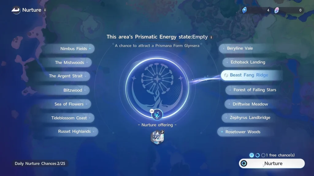 Nurture the region to trigger prismana flow