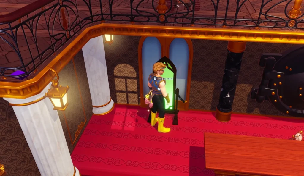 inspect the strange mirror inside scrooge's store