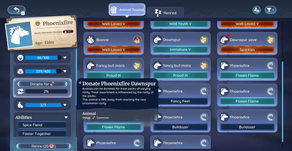 donate the animals for uncommon treat packs